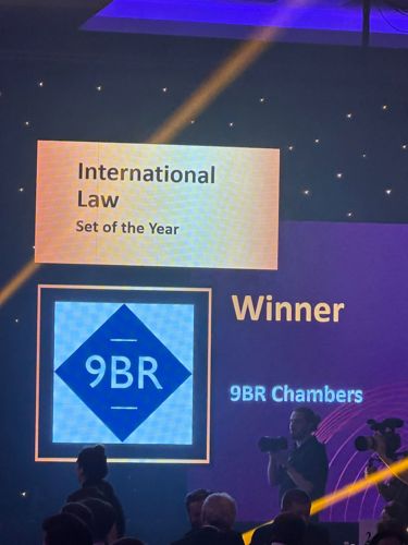 9BR Chambers were recognised as International Law Chambers of the Year at The Legal 500 Bar Awards 2024